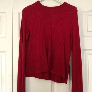 Topshop Red Twist Top